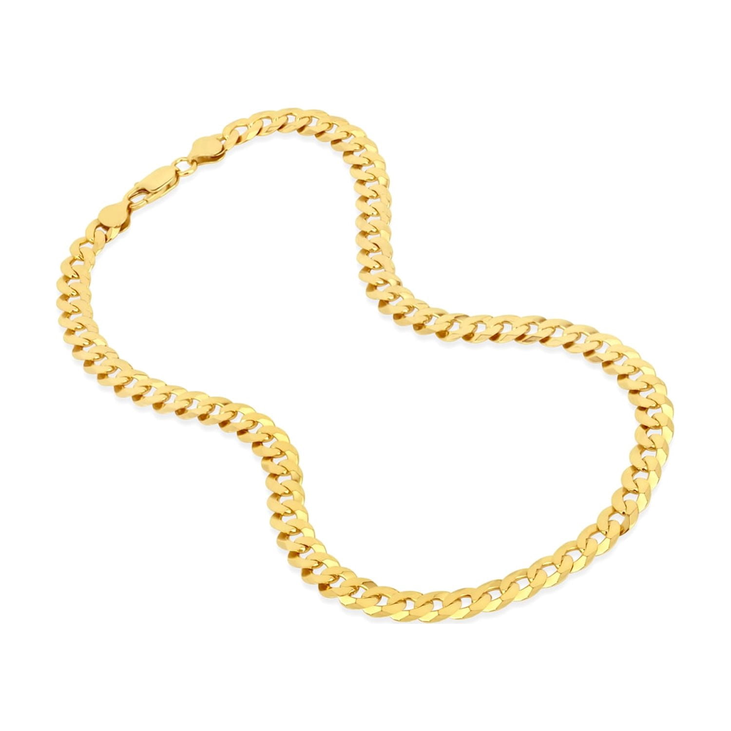 18k Gold Over Sterling Silver Mens Curb 200 Gauge Chain Necklace 22 Inches