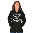 thumbnail image 4 of Bibles Then Brunch Funny Religious Womens Plus Size Graphic Zipper Hoodie Brisco Brands 2X, 4 of 5