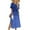 #245 Dark Blue, variant on Felirenzacia Women’s Casual Long Dress, Short Sleeve Round Neck Ankle Length Style with Side Slit, Casual Summer Dress