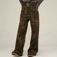 thumbnail image 6 of CaComMARK PI Clearance Y2k Leopard Pants Wide Leg Jeans Woman Loose Fit Jeans Hip Hop Pants Vintage Baggy Trousers Brown 10(XL), 6 of 6