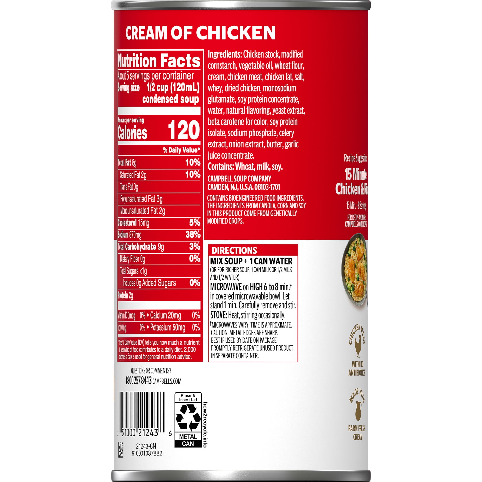 (12 pack) Campbell's Condensed Cream of Chicken Soup, 22.6 oz Family Size Can (12 Pack)