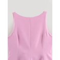 thumbnail image 5 of Bow- Tie Backless Tank Top Sleeveless Waisted Skirt Style Women'S Top Pink S, 5 of 9