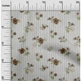 thumbnail image 1 of oneOone Silk Tabby Brown Fabric Stripe|Leaves & Floral Artistic Dress Material Fabric Print Fabric By The Yard 42 Inch Wide, 1 of 4