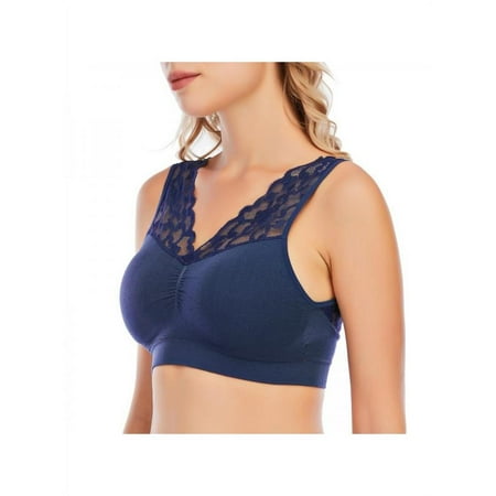 

Sexy Deep V Neck Women s Lace Gathering Bra Oversized Floral Underwire Soft Cup Daily Bra