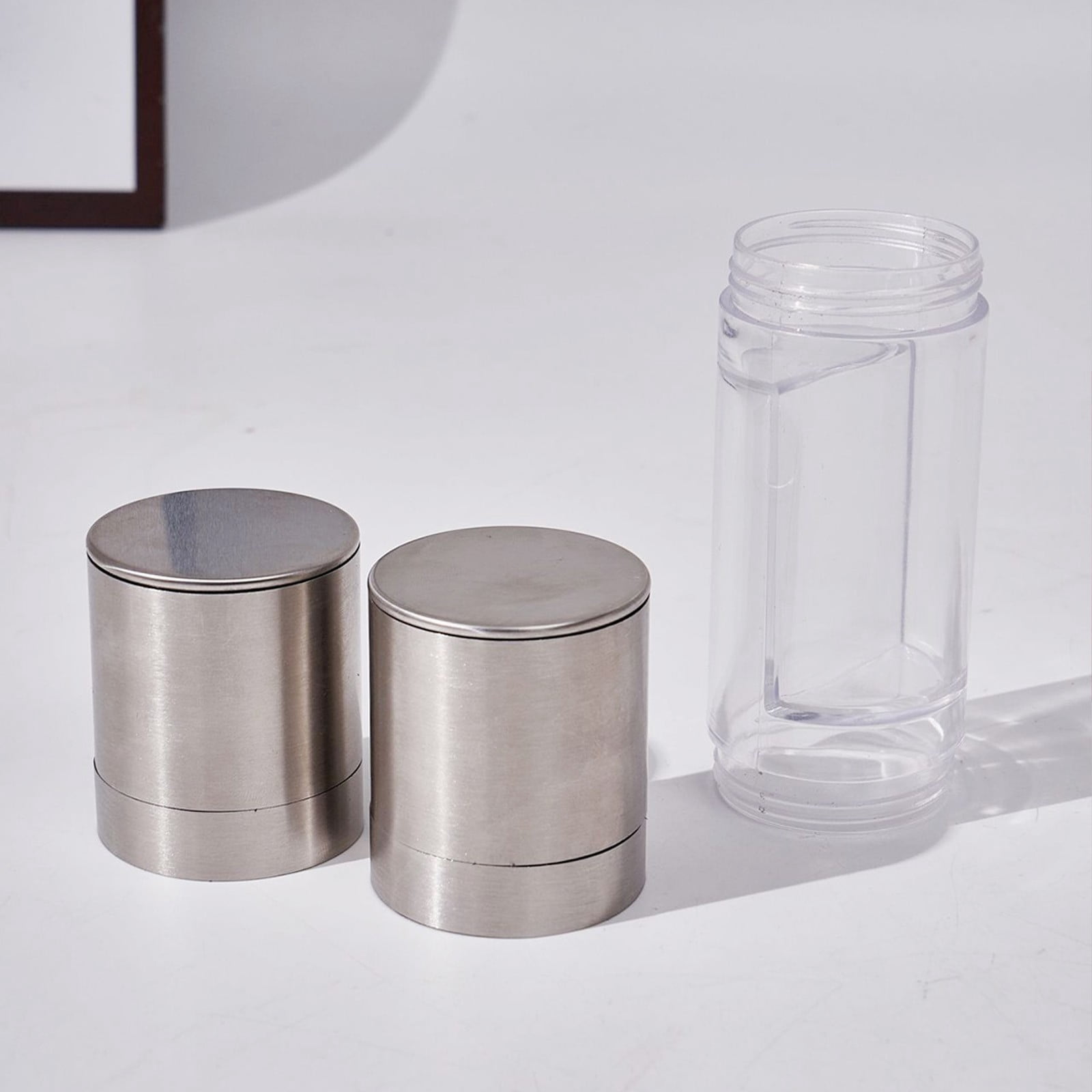 2PCS 2-In-1 Salt and Pepper Grinders, Dual Mill Combo Spice Mills Stainless Steel Seasoning Mills,Adjustable Coarseness Easy Refill Grinder for Culinary Enthusiasts Chefs Daily Kitchen Dining,Silver