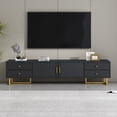 thumbnail image 2 of Euroco Modern TV Stand with Wave Groove Cabinet Doors, 4 Drawers, and Metal T-Frame, 2 of 9