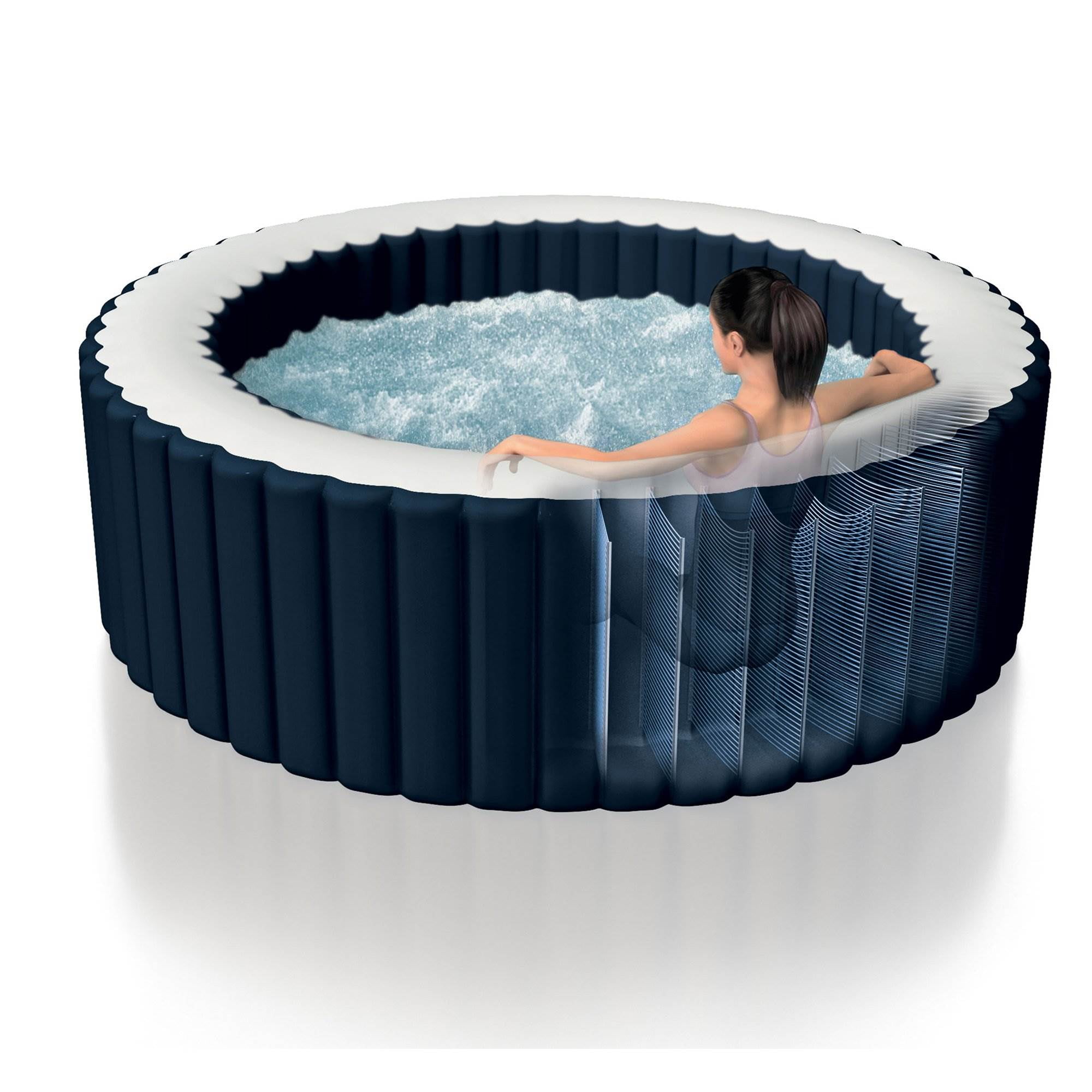 Intex 28409E Pure Spa 4-Person Inflatable Heated Hot Tub with Soft Foam Headrest 