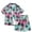 Pink-C, variant on WREESH Hawaiian Print Short Sleeve Lapel Set Boys and Girls' Elastic Waist Drawstring Shorts Two-Piece Set (7-14 Years) Pink