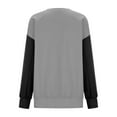 thumbnail image 3 of TKLPEHG Long Sleeve Tops for Women Crew Neck Drop Shoulder Tunic Tops Loose Casual Comfy Classic Color Block Patchwork Fashion Lightweight Pullover (Gray,S), 3 of 6