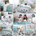thumbnail image 5 of Cal King 4 Piece Bedding Set Summer Beach Butterfly Watercolor Soft Breathable Duvet Cover and Pillowcase,Seaside Blue Wave Duvet Cover Set Washable Bed Sheets for Bedroom Dormitory Guest Room, 5 of 9