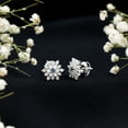 thumbnail image 6 of Rosec Jewels - Lab Grown Blue Sapphire Diamond Earrings - Flower Stud Earrings - AAAA Quality, 925 Sterling Silver, 6 of 9