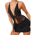 thumbnail image 5 of Halter Neck Crop Cami Top Crochet Knitted Backless Tie Up Tank Tops Tee Y2k Sleeveless Strappy Summer Shirts Streetwear, 5 of 9