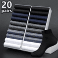 thumbnail image 1 of Men's Thin Breathable Odor-Resistant Mid-Calf Socks Silky Ice Silk Men's Socks, Random Color, 20PCS Multicolor, 1 of 3