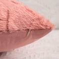 thumbnail image 3 of Pack of 2 Faux Wool Throw Pillow Covers 18x18 Inches Soft Couch Cushion Cover with Velvet Decorative Cushion Cover for Living Room, Bedroom,Car,Office (Coral red), 3 of 14
