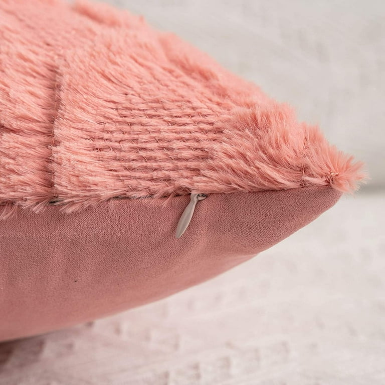 Pack of Faux Wool Throw Pillow Covers 18x18 Inches Soft Couch - Main Image