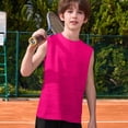 thumbnail image 4 of UACY Kids Boys Plain Sleeveless Tank Tops Tween Boys Summer Athletic Casual Crew Neck Soft Undershirt Autumn Versatile Tees (Hot Pink, 6-7 Years), 4 of 7