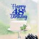 thumbnail image 3 of Topper para pastel Kaoenla Feliz 48.º cumpleaños azul con brillo, 3 of 8