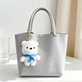 thumbnail image 4 of Guvpev 4" Cute Teddy Bear Keychain, Kawaii White Plush Dolls Bag Charm for Women & Girls, Soft Stuffed Animal Backpack Pendant & Purse Accessory, 4 of 9