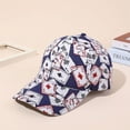 thumbnail image 3 of Baseball Cap Hard Brim Hip Hop Style Ponytail Hole Poker Print Extended Brim Women Hat Female Headwear, 3 of 8