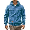 thumbnail image 5 of Horkkom Quarter Zip Pullover Men Corduroy Hoodies with Pockets Drawstring Casual Soft Sweatshirts L, 5 of 6