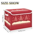 thumbnail image 3 of Red Christmas Trees Foldable Storage Bin with Lid and Handle Collapsible Storage Box 16.5 x 12.6 x 11.8 inches, 3 of 7