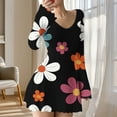 thumbnail image 2 of Tauxra Robe Maxi Décontractée à Manches Longues pour Femmes avec Col en V, Coupe Ample et Jupe Plissée Fluide pour Usage Quotidien et Sorties Décontractées, 2 of 5
