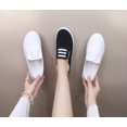 thumbnail image 5 of Women Canvas Slip On Casual Sneakers, Decorative lace-up Low Top Lightweight Anti Slip Daily Walking Flat Shoes, 5 of 8