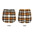 thumbnail image 5 of Xecao's Orange Plaid for a double-layer running short for women, perfect for gym, tennis, and more, featuring a convenient pocket., 5 of 9