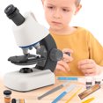 thumbnail image 3 of Vogacara Microscopio biológico giratorio de 360 ​​grados para principiantes, microscopio LED de aumento 100X 1200X, herramienta educativa Juguetes Educativos Blanco, 3 of 6