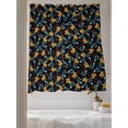 thumbnail image 2 of Sheer Curtains 72 inches Long 2 Panels Set Fall Leaf Watercolor Maple Leaf Berries Black Background Tiers Sheers Rod Pocket Small Window Short Curtains for Kitchen Cafe, Each 52" W x 72" L, 2 of 7