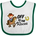 thumbnail image 3 of Inktastic Off to the Races with Cowboy on Horse Boys Baby Bib, 3 of 4