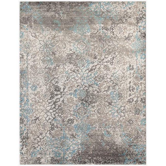 Amer Rug CAM565376 5 ft. 3 in. x 7 ft. 6 in. Cambridge Transitional Power-Loomed Rug, Aqua