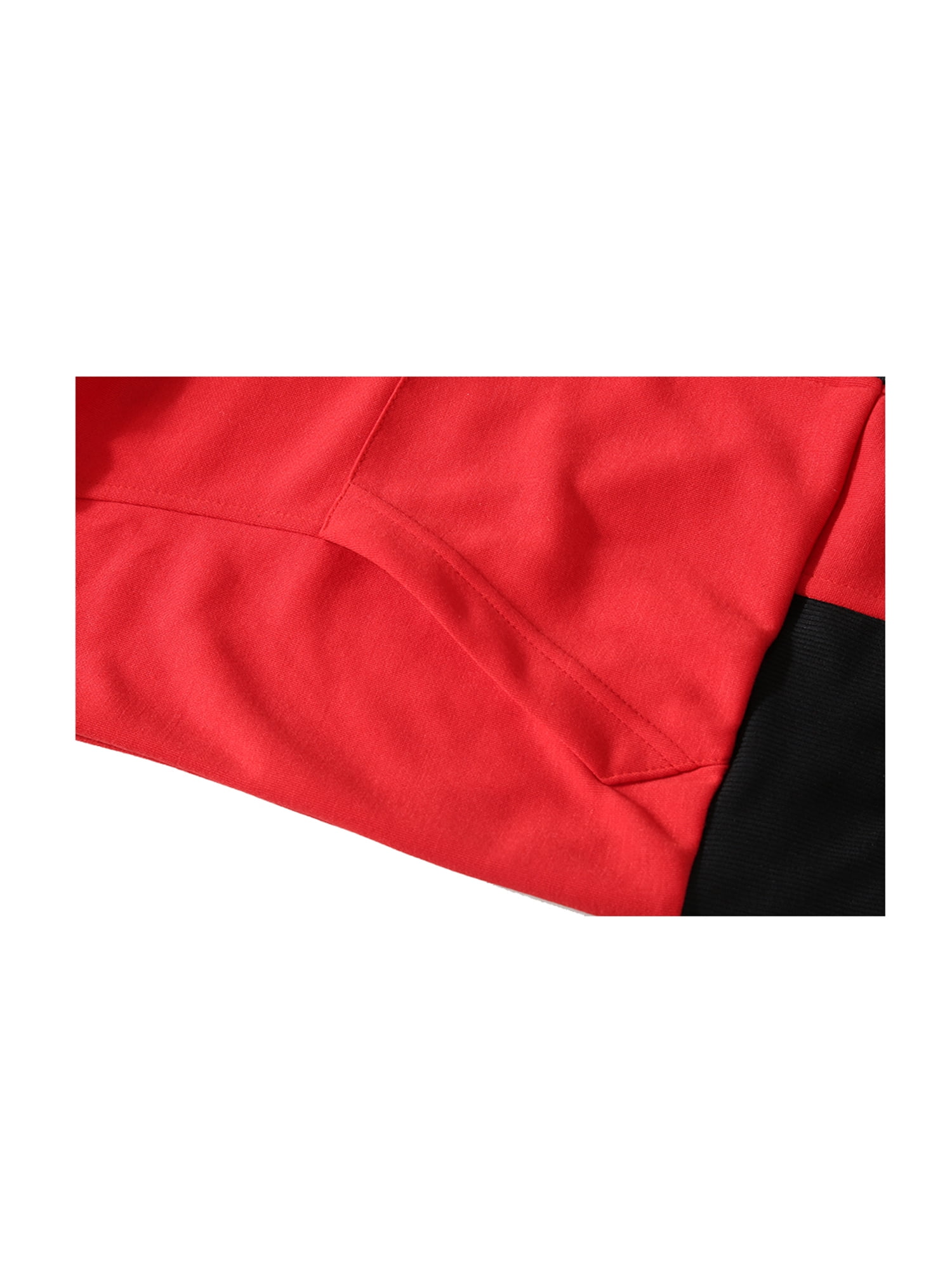 Unique Bargains Men's Sleeveless Zip Up Drawstring Hooded Vest 38 Red