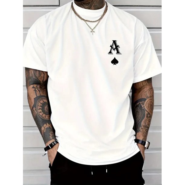 A summer cotton printed men's T-shirt casual short sleeved, classic style - perfect for outdoor activities with exquisite pattern printing, round neck high street pure cotton short sleeved T-shirt
