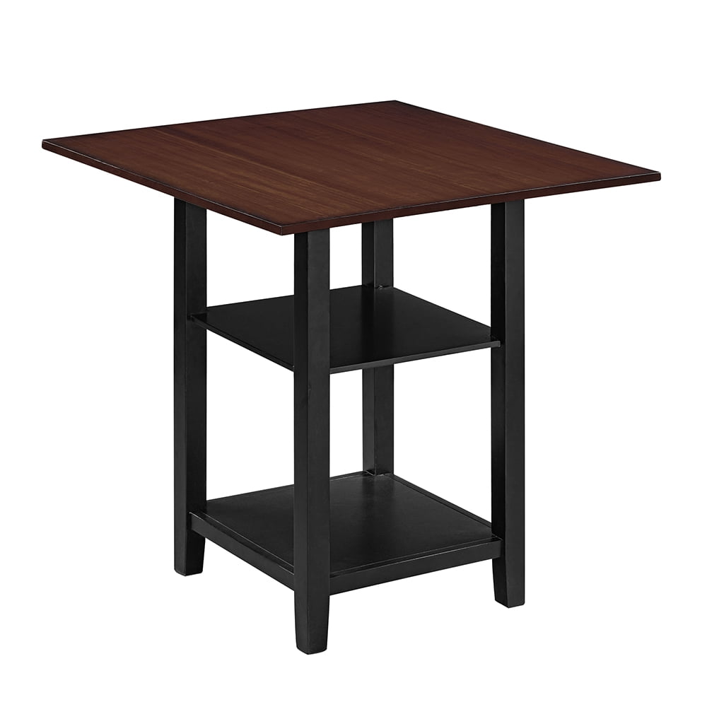 Kepooman 5 Piece Dining Set with Storage Shelves, Black Kepooman 5 Piece Dining Set with Storage Shelves, Black