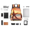 thumbnail image 4 of Yiaed Starfish Sunset Sea Beach Print Lightweight Backpack Travel Backpacks Hiking Daypack for Women Men, 4 of 5