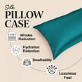 thumbnail image 4 of Amay Satin Silk Pillow Case King Size 20x36 Teal Solid Ultra Smooth Cooling Satin Pillow Cover Anti-Frizz & Skin-Friendly – Premium Silk Feel Pillowcase for Better Sleep, 4 of 6