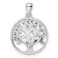 thumbnail image 4 of Finest Gold Sterling Silver Rhodium-Plated Polished CZ Tree of Life Pendant, 4 of 4