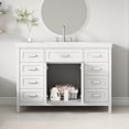 thumbnail image 3 of Bellemave 48" Bathroom Vanity with Sink, Freestanding Bathroom Cabinet with 2 Doors & 8 Drawers, Solid Wood Bathroom Vanities, White, 3 of 11