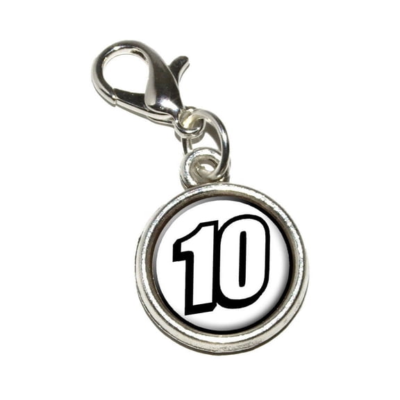 10 Number Ten Bracelet Charm