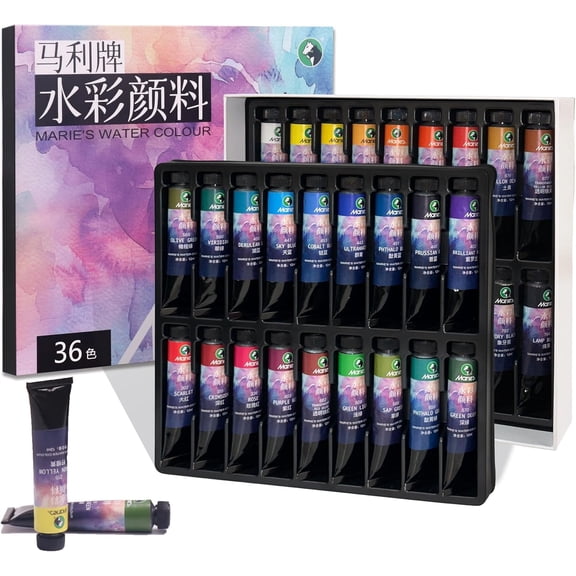 Watercolor Paint Set, 36 Colors x 12ml/0.4oz Tubes - Highly Pigmented, Perfect for Artists, Students, Beginners, Sketching & Illustration