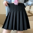 thumbnail image 6 of Skirt Cozy Stretch Waist Pleated Skirt Pockets A Line Mini Skirt For Summer Daily Wear Comfortable Flowy Feminine Outfit Black XXL, 6 of 6