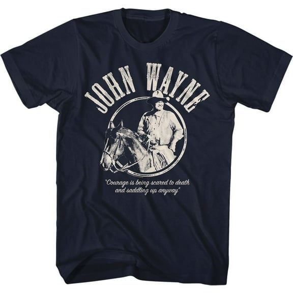 John Wayne Courage Navy Adult T-Shirt