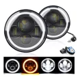 thumbnail image 1 of Faros Led H4 7 Redondo Jeep Vocho Auto Moto Ojos De Ángel, 1 of 8