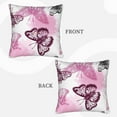 thumbnail image 4 of LNWH Pink Butterflies Throw Pillow Covers, Square Soft Linen Decorative Pillow Cases, 18"x18" Inch, 4 of 8