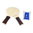 thumbnail image 3 of S SERENABLE 2Pcs Beach Badminton Bat Wooden Paddle Multipurpose Soft Foam Grip 32.5x18cm, 3 of 9