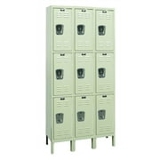 Triple Tier 3-Wide Galvanite Locker in Parchment (Small)