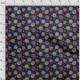 thumbnail image 4 of oneOone Silk Tabby Blue Fabric Skull Sewing Material Print Fabric By The Yard 42 Inch Wide, 4 of 5