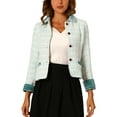 thumbnail image 1 of BLAZER DE TWEED A CUADROS DE VELVET CON COLLAR ELEGANTE PARA MUJERES CHIC XS BLANCO, 1 of 6