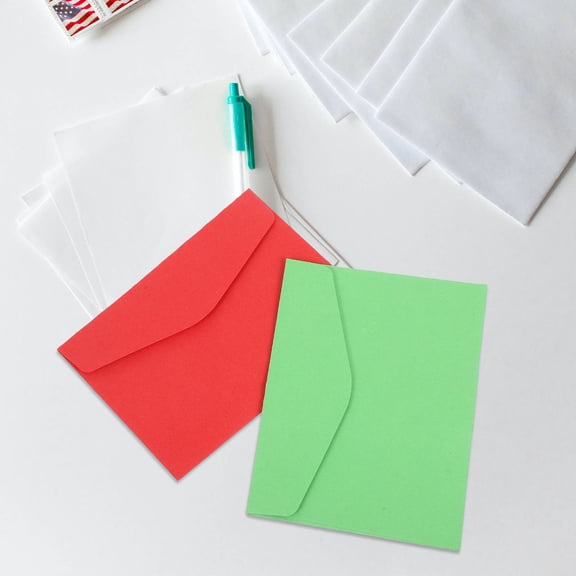 LOLIPPYY 40Pcs Small Kraft Paper Envelopes for Valentine Cards and Stationery Organization